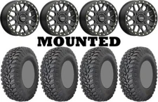 Kit 4 GBC Parallax Tires 33x10-15 on KMC KS235 Grenade Beadlock Black 1KXP