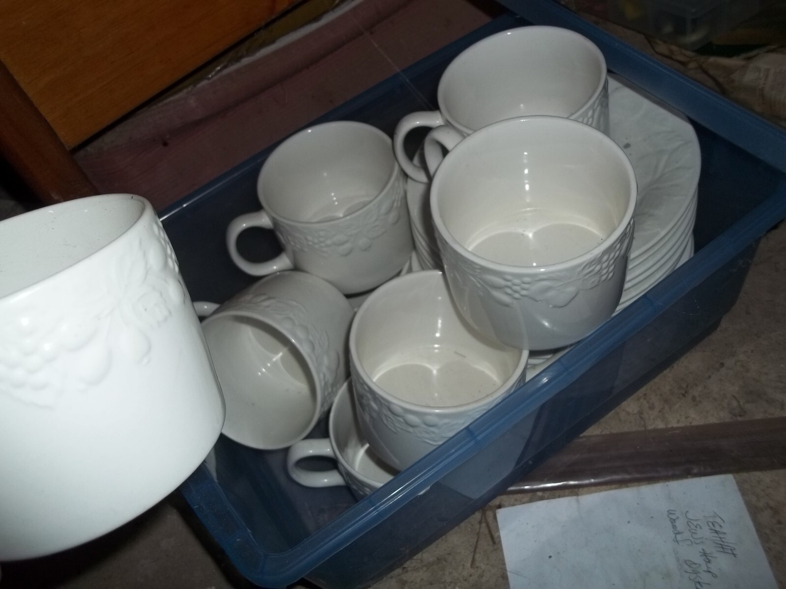 Gibson Cups and bread plates Grape embossed 6 available eBay