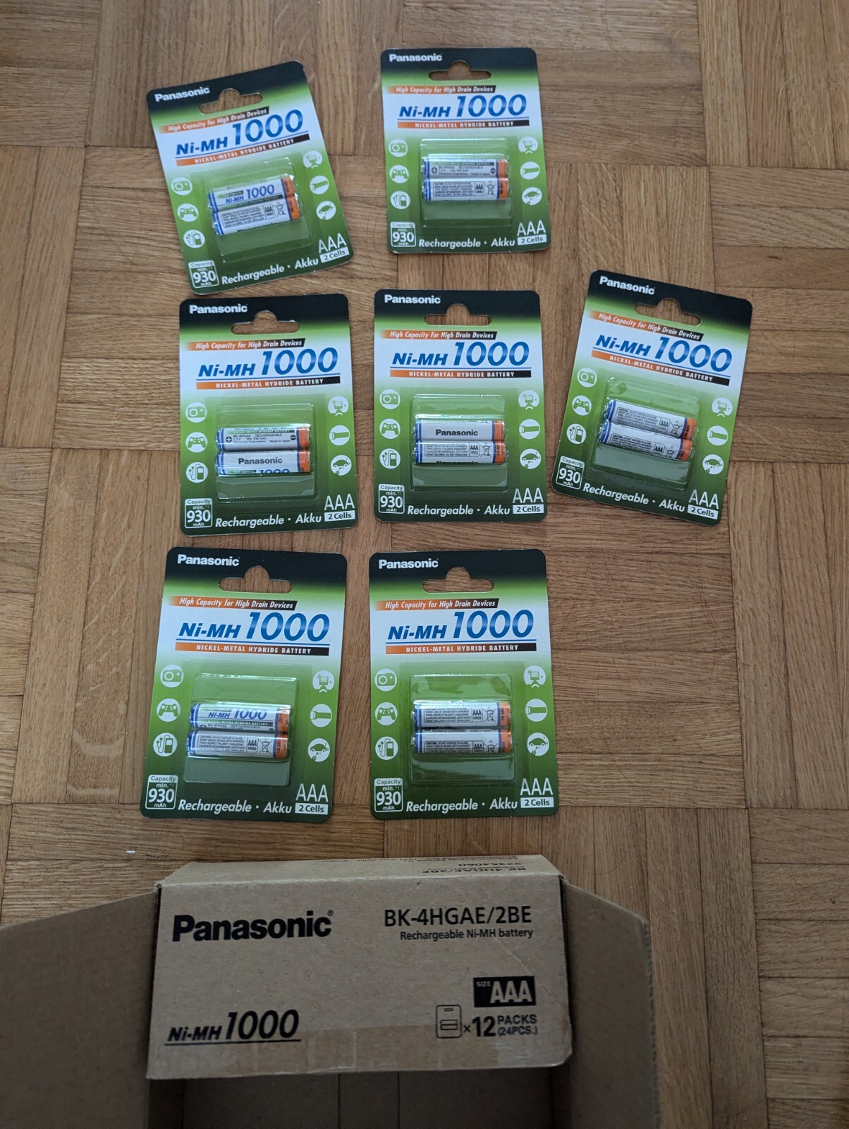 14x Panasonic Akkus Aaa 1000 Min. 930mah Bk-4hgae 7 Pakete Akku