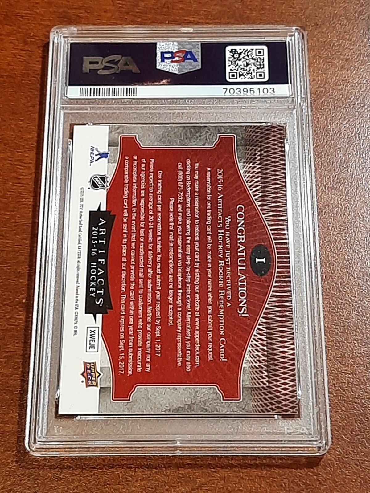 RARE 201516 CONNOR McDAVID PSA 9 UPPER DECK ARTIFACTS ROOKIE