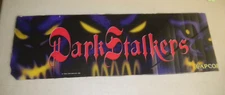 original EDGE BROKEN dark stalkers 23 3/4- 7 3/4" arcade game sign marquee  cF99