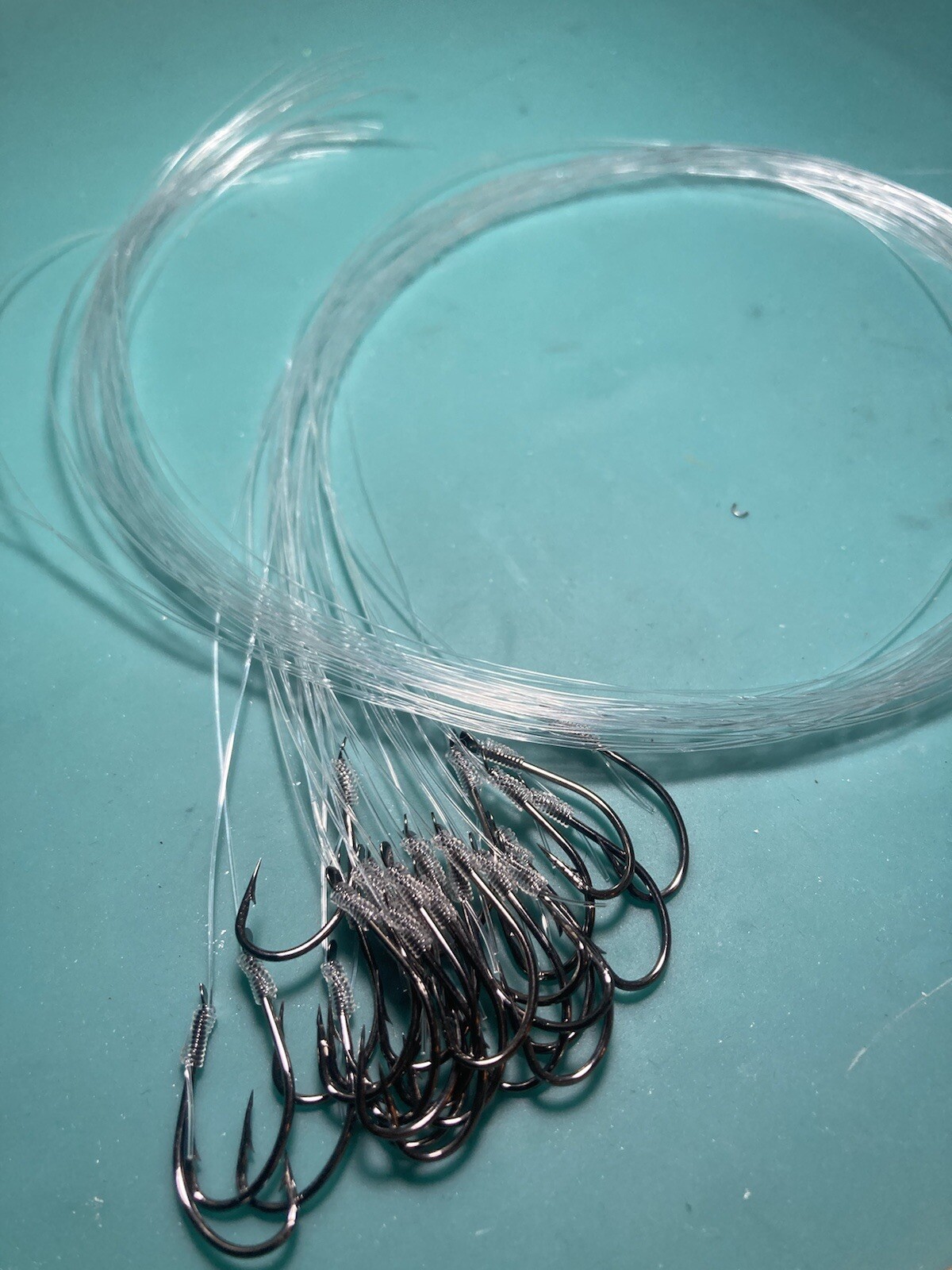 100 x 20" Fishing Hook Leaders Snelled Ice Fish Bait Pier Surf Boat 3 Hooks Size eBay