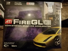 ATI FireGL V3300 x16 PCIE 128MB GDDR2 Dual DVI Workstation Video Card 100-505135