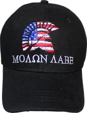 Sparta Molon Labe Patriotic USA Come and Take it Trump NRA Black Hat Cap R2