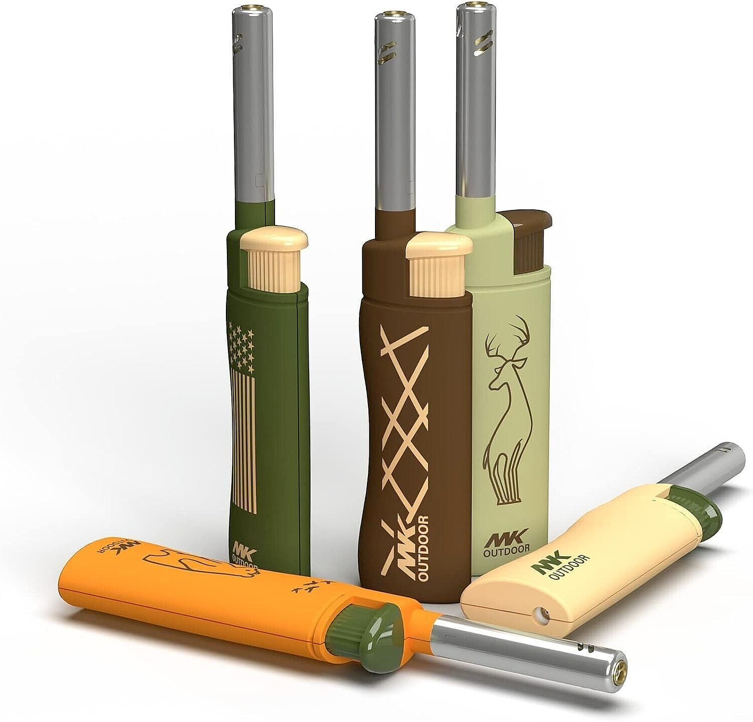 5pcs. Outdoor Series Candle Lighters, Windproof Torch Flame