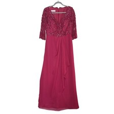 A-line V-Neck Floor-Length Lace Chiffon Mother of the Bride Dress With Sequins