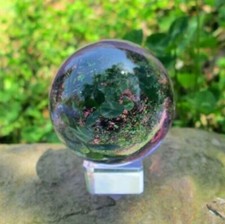 Asian Rare Natural Quartz Clear Magic Crystal Healing Ball Sphere 40mm  Stand