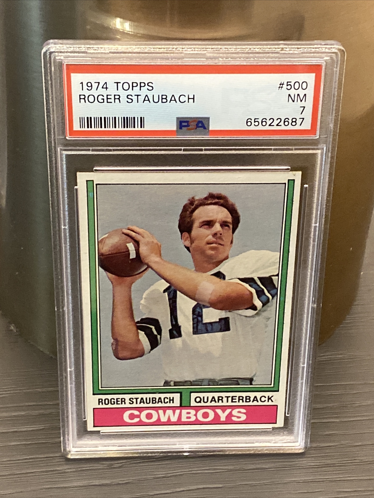1974 TOPPS ROGER STAUBACH #500 PSA 7 - DALLAS COWBOYS