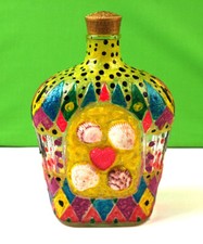 HAND DECORATED CROWN ROYAL LIQUOR BOTTLE EMPTY  W4-2-ED 