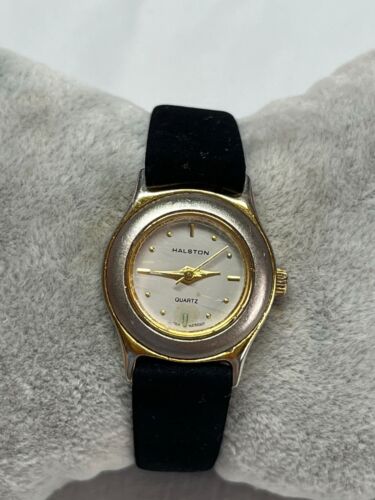 Vintage Ladies Halston Two Tone Quartz Watch New Battery