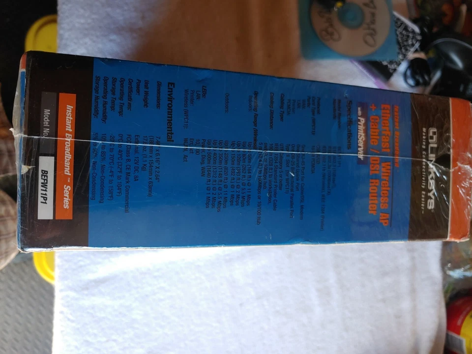 Linksys BEFW11P1 Etherfast Wireless AP+Cable/DSL Router+Print server SEALED - Image 3 of 4