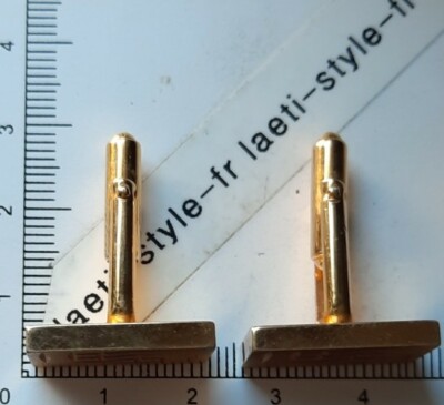 Lot De 2 Boutons De Manchettes Plaqué Or Avec Poinçon - Très Beau, Occasion