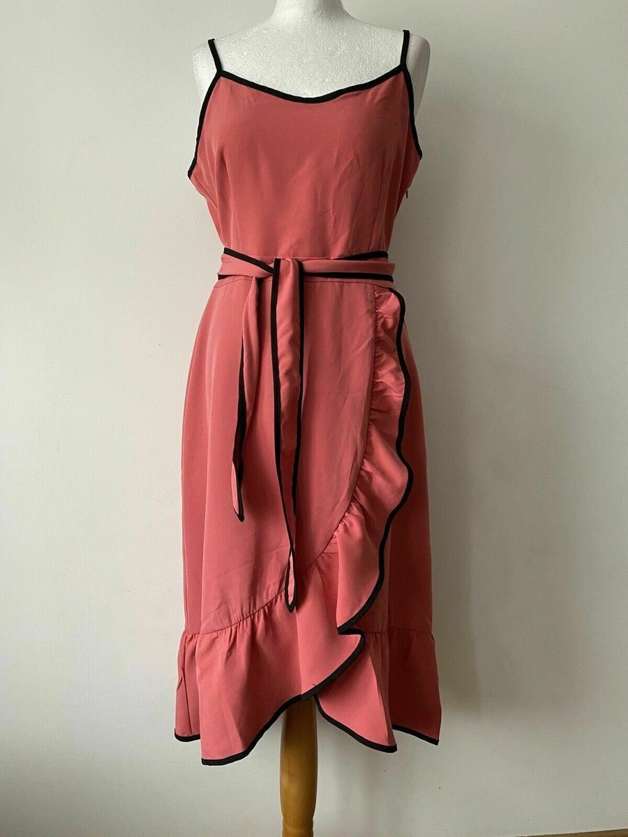 mint berry Faux Wrap Strapy Dress Size 14 Baroque Rose eBay