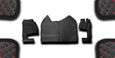 BLACK RED ECO FLOOR MAT FOR RHD MERCEDES ACTROS MP4 2011-19 AUTO CAB 250CM FOLD