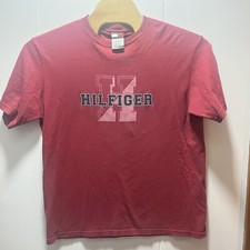 Vintage Tommy Hilfiger Size Large T Shirt Made In USA Short Sleeve Red
