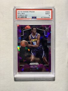 2019-20 Panini Prizm Bol Bol Purple Ice Rookie RC JSY # 10/149 1/1 PSA 9 Mint