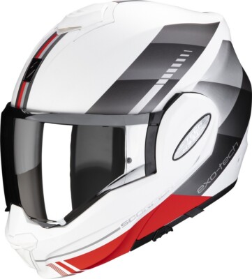 CASCO MOTO MODULARE 22.06 SCORPION EXO TECH EVO GENRE MATT WHITE RED TG S