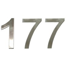 Stick-On House Numbers - No 177 - Stainless Steel - 10cm - Door, Fence, Gate