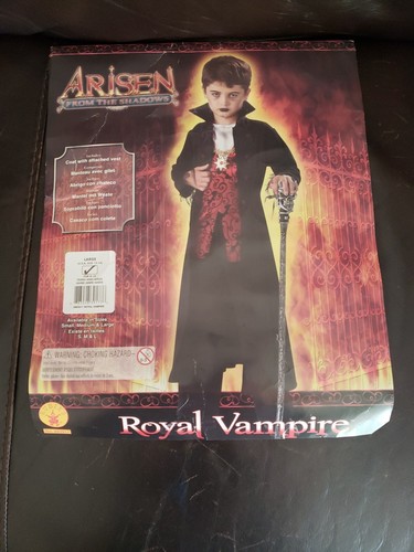 Kid Friendly Vampire Halloween Costume + Skull Staff Child L 12/14 Cute Vampire - Picture 2 of 11