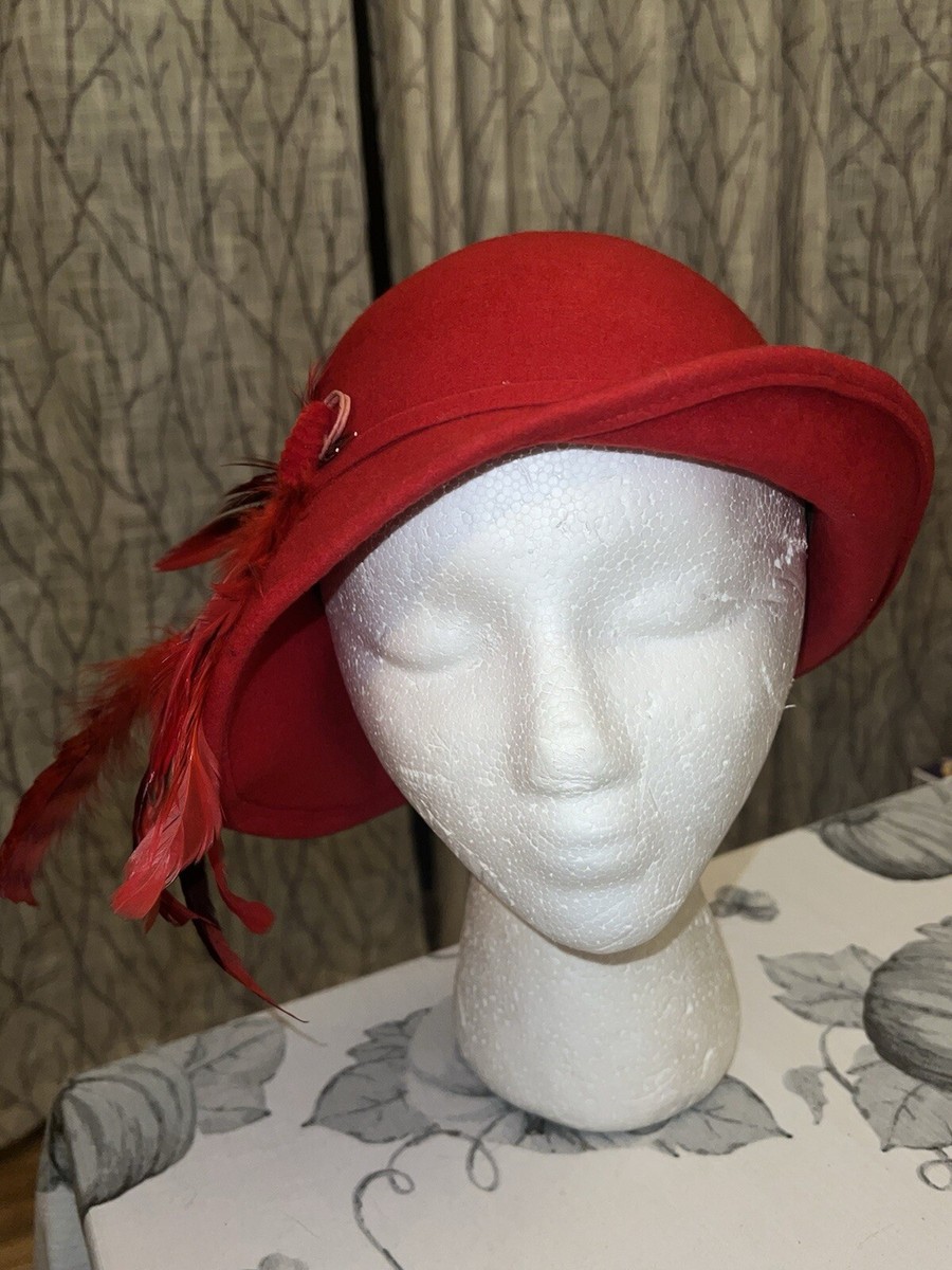Vintage Mr John Classic Red Doeskin Wool Felt Hat USA One  display picture 2