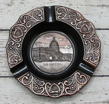 US Capitol Washington DC Collectible Souvenir Metal Ashtray Made USA