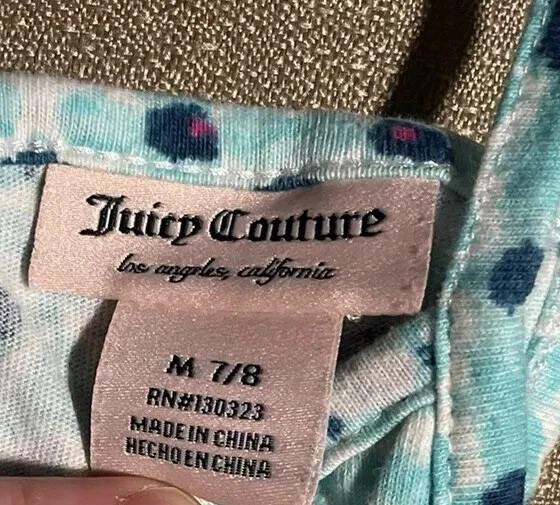 Juicy Couture девочек M 7/8 синий белый дизайн высоты низкого платье без рукавов оборки - Изображение 3 из 4