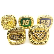 5 Pcs Set Rings NASCAR Winston Cup Series Daytona Racing Gold Pack Ring