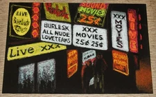 JANE DICKSON Limited Edition Giclee Art Print "LIVE XXX" Times Square Peep Shows