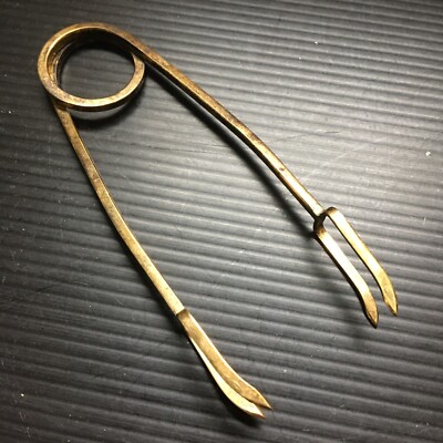 Vintage Rare Cartier Gold Plate Sterling Sugar / Ice Serving Tongs 5''L x0.75''W