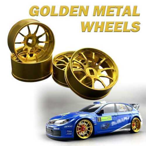 Metal 4Pcs wheel Rims for MINI-Z mosquito Car AWD MA020 030 ATM DRZ BZ3 GLA Gold - Picture 1 of 11