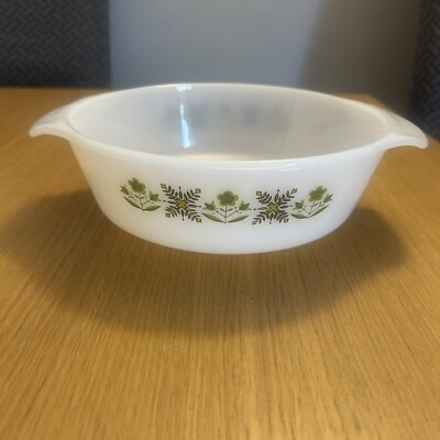 Anchor Hocking Fire King Green Meadow runde Schale Vintage Pyrex Milchglas Stil