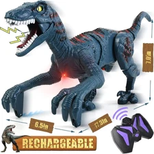 Remote Control Dinosaur - Jurassic Velociraptor Toys Imitates Walking and Sounds