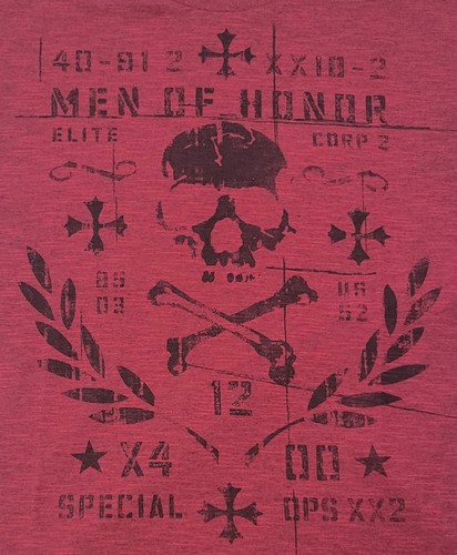 DA) Retrofit Men's Graphic Short Sleeve Tee Shirt Crew Neck Men of Honor Skull L - Picture 8 of 12