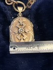 Antique Victorian Gold Filled Pearl Pendant Locket With Chain In Box +Card 1882 — photo 8