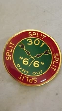 Vintage Soft Tip Darts 301 Split "6/6" Out Lapel Hat Pin 