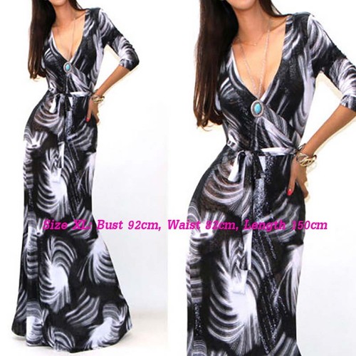 On Sales Women Summer Boho Short Maxi Dress Cocktail Party Beach Dress Sundress - Picture 18 of 18