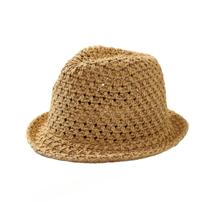 Men Fedora Straw Hat Beach Sun Hat Roll Up Short Brim Sun Protection Hat  Summer