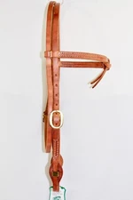 FS Tack Hermann Oak Harness Leather Knotted Browband Quick Change Bridle USA