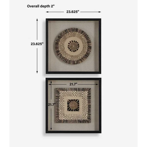 Two Woven Paper Intertwine Shadow Box Wall Decor  XXL 24" Uttermost 04367 - Picture 6 of 6
