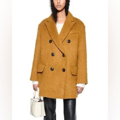 NWT Stand Studio Esme Jacket Olive Tan Fuzzy Faux Fur Teddy Sz 32