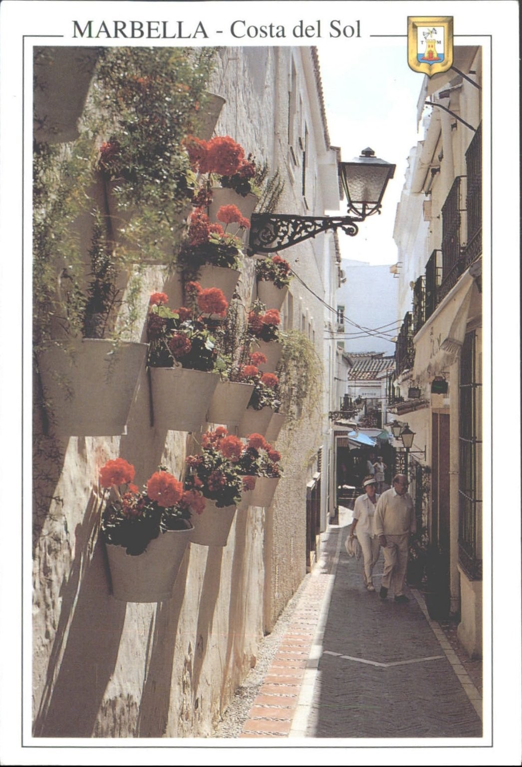 Vintage Marbella Costa del Sol Postcard Typical Street FISA Posted 1996
