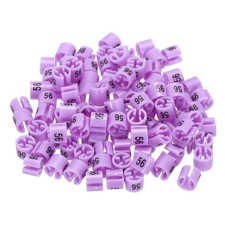 100 Pack Clothes Hanger Marker Number 56 Size Tag Fit 3mm Rod Purple