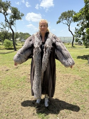 Mink And Silver Fox Fur Full Length Jacket From Neiman Marcus ￼