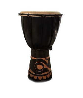 Hand Carved Wood Tribal Drum 15 