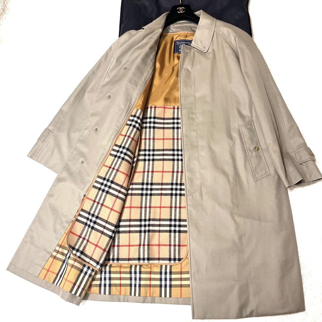 Burberry Bal-collar Coat 2way Liner Beige Cotton Wool Free Size For Men thumbnail 21