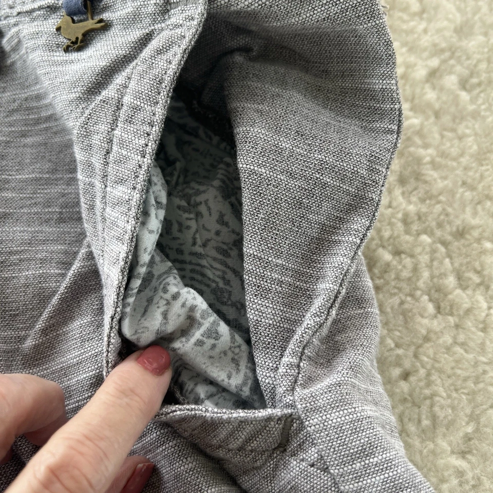 Pantalones Cortos Chinos Modernos Entretenimiento Para Hombre 34 Gris (Entrepierna 11”) 100% Algodón Foto 2 de 4