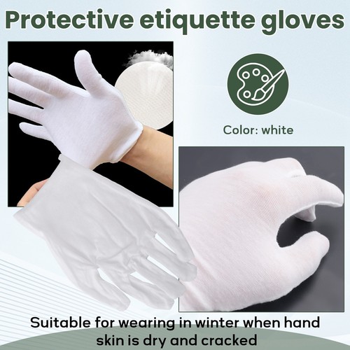 12 Pares Guantes 100% Algodón Con Crema Hidratante Forro Ha6483 - Imagen 4 de 7