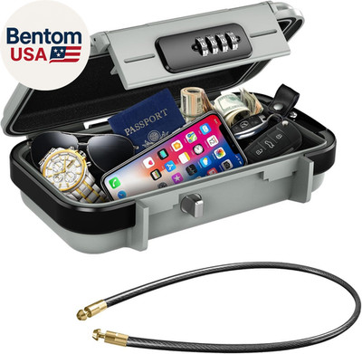 Travel Safe Box, Portable Safe Box for Beach, Combination Anti-Theft Lock, Water
