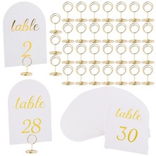 , Table Numbers 1-30 With Head Table Number Card and Holders 5 x 7 Inch Arche...