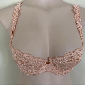 La Perla Bra 32A Underwire, Coral, Lace No padding, Italy size 1